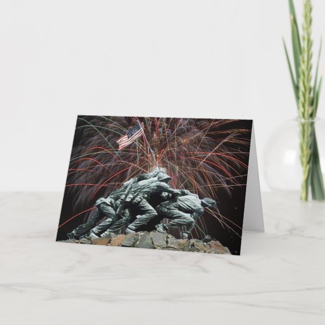 US Marines Krig Memorial Iwo Jima Fireworks Kort (Framsida)