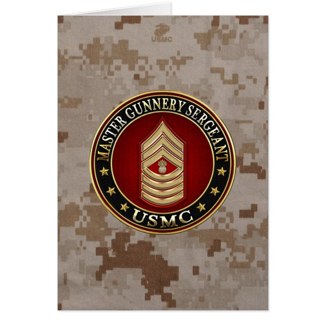 US Marines: Master Gunnery sergeant (USMC MGySgt) Hälsningskort (Framsidan)