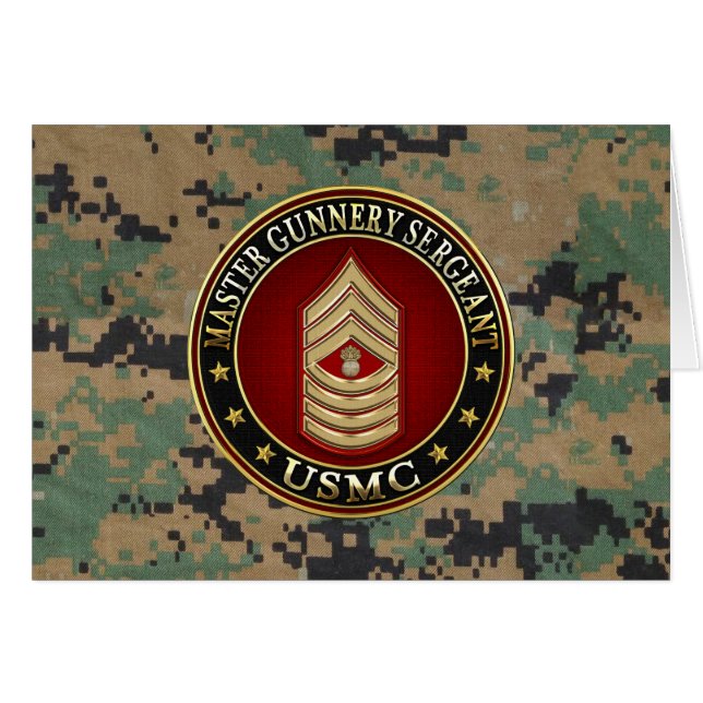 US Marines: Master Gunnery sergeant (USMC MGySgt) Hälsningskort (Framsidan Horizontal)