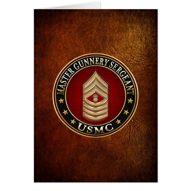 US Marines: Master Gunnery sergeant (USMC MGySgt) Hälsningskort (Framsidan)
