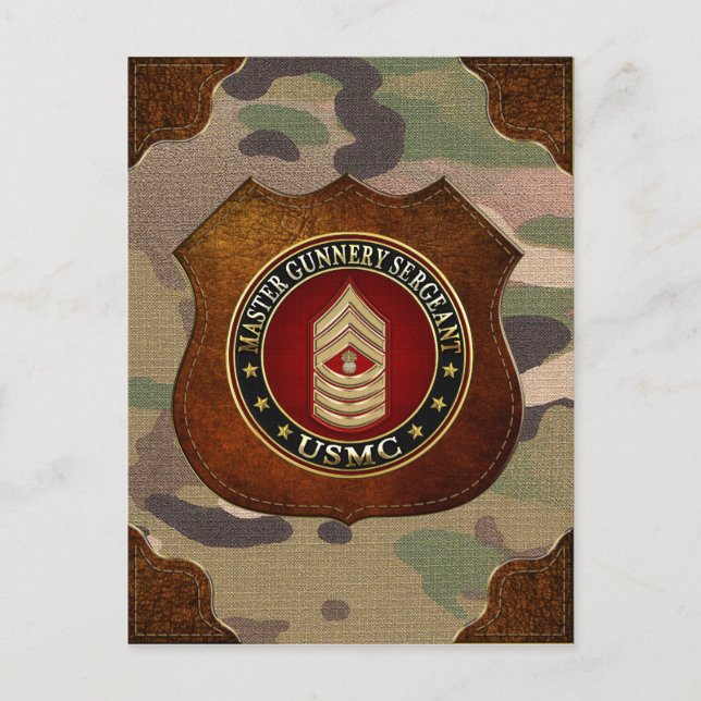 US Marines: Master Gunnery sergeant (USMC MGySgt) Vykort (Framsida)