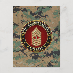 US Marines: Master Gunnery sergeant (USMC MGySgt) Vykort