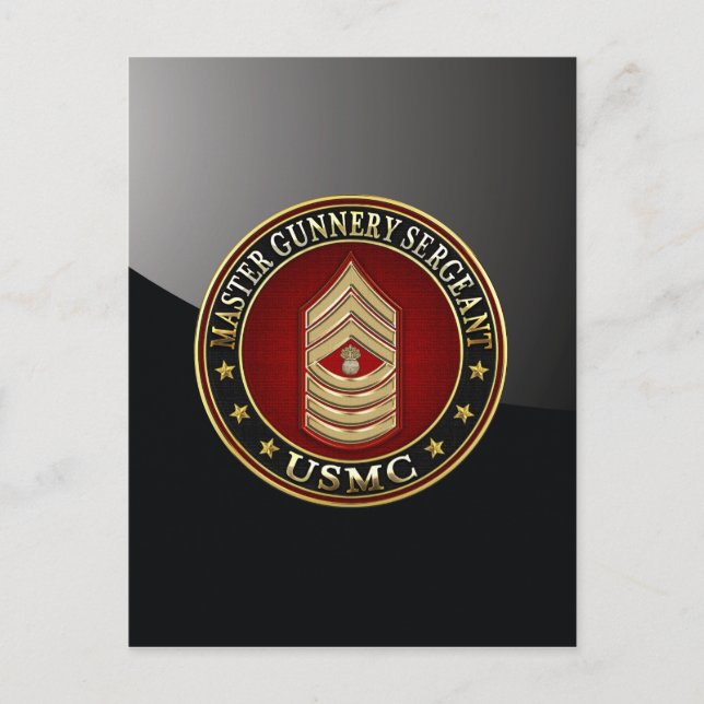 US Marines: Master Gunnery sergeant (USMC MGySgt) Vykort (Framsida)