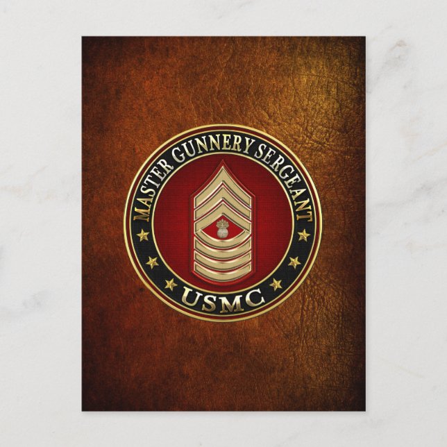 US Marines: Master Gunnery sergeant (USMC MGySgt) Vykort (Framsida)