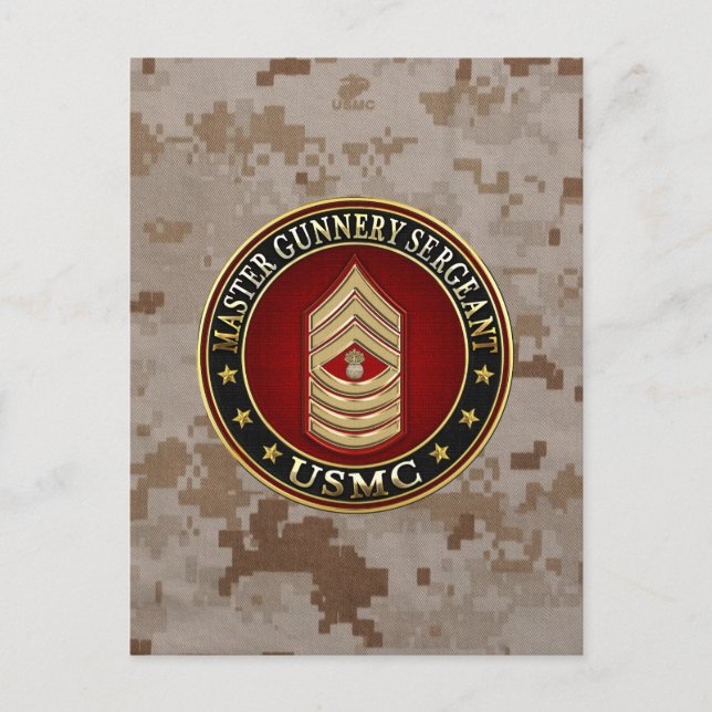 US Marines: Master Gunnery sergeant (USMC MGySgt) Vykort (Framsida)