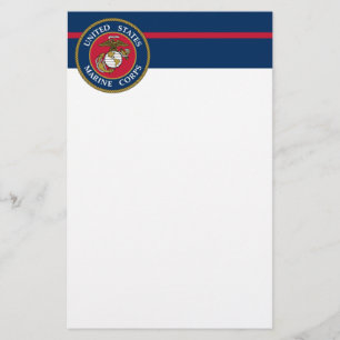 Us-marinkorpraler - blått brevpapper