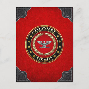 US-marinsoldater: Överste (USMC Col) [3D] Vykort