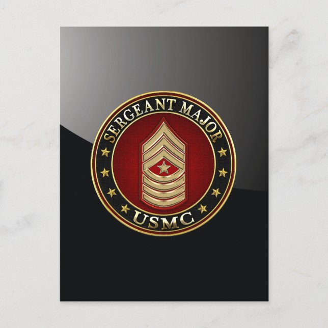US-marinsoldater: Sergeant Major (USMC SgtMaj) [3D Vykort (Framsida)