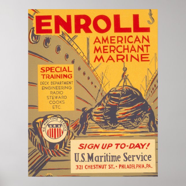 US Maritime Service Poster (Framsidan)