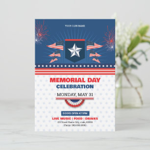 US Memorial Day Party Flyer-mall Inbjudningar