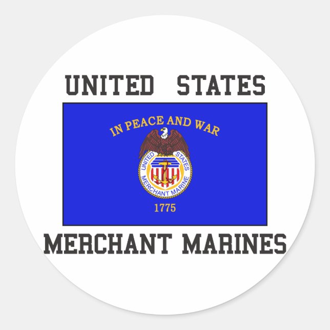US Merchant Marine Runt Klistermärke (Framsida)