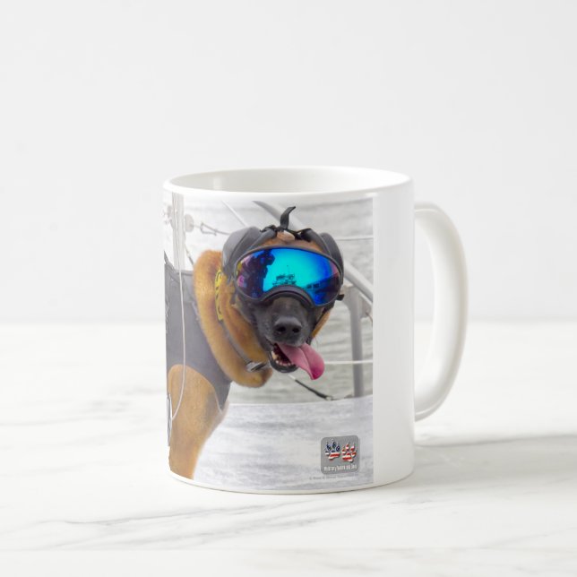 US MILITÄRA ARBETSTAGARE HUND KAFFEMUGG (Framsida höger)