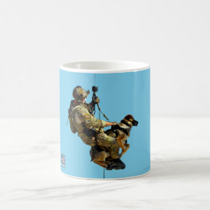 US MILITÄRA ARBETSTAGARE HUND KAFFEMUGG
