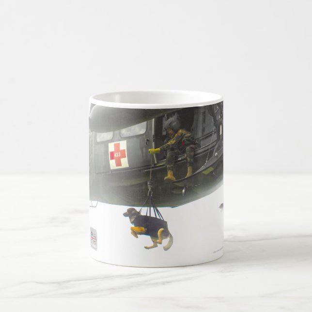 US MILITÄRA ARBETSTAGARE HUND KAFFEMUGG (Center)