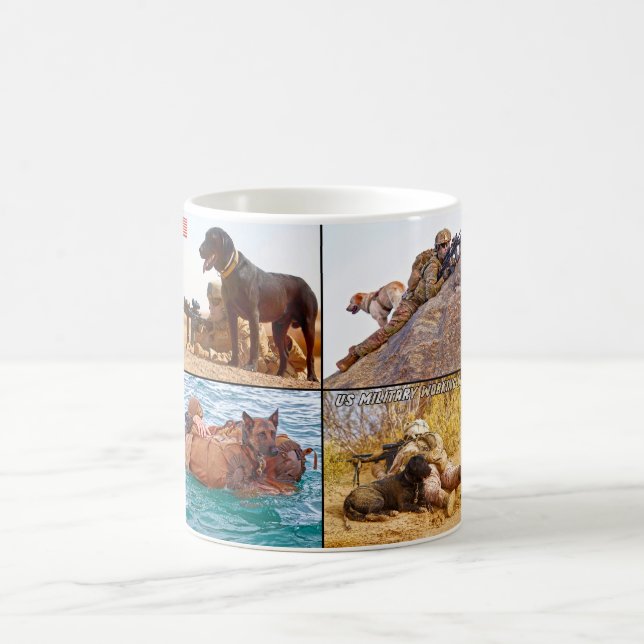 US MILITÄRA ARBETSTAGARE HUND KAFFEMUGG (Center)