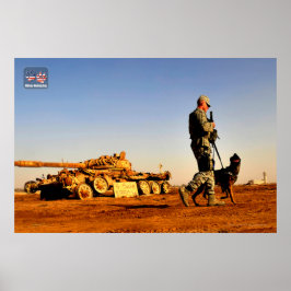 US MILITÄRA ARBETSTAGARE HUND POSTER