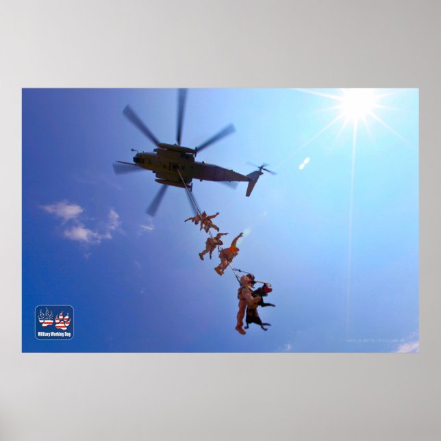 US MILITÄRA ARBETSTAGARE HUND POSTER (Framsidan)