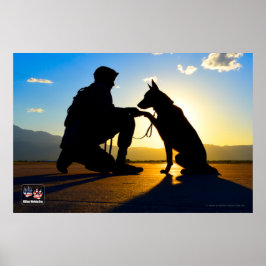 US MILITÄRA ARBETSTAGARE HUND POSTER