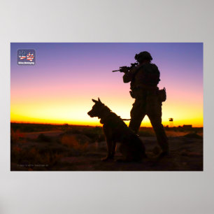 US MILITÄRA ARBETSTAGARE HUND POSTER