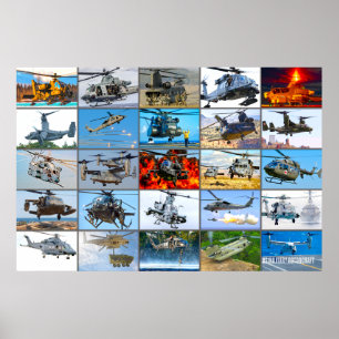 US MILITÄRA ROTORCRAFT ’MONTAGE’ POSTER