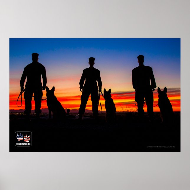 US MILITÄRA WORK HUNDAR POSTER (Framsidan)