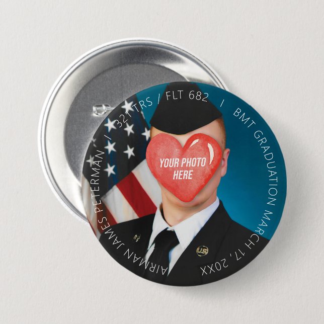 US Military Basic Training Boot Camp Studenten 3" Knapp (Framsida & baksida)