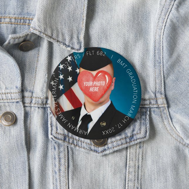 US Military Basic Training Boot Camp Studenten 4" Knapp (In Situ)