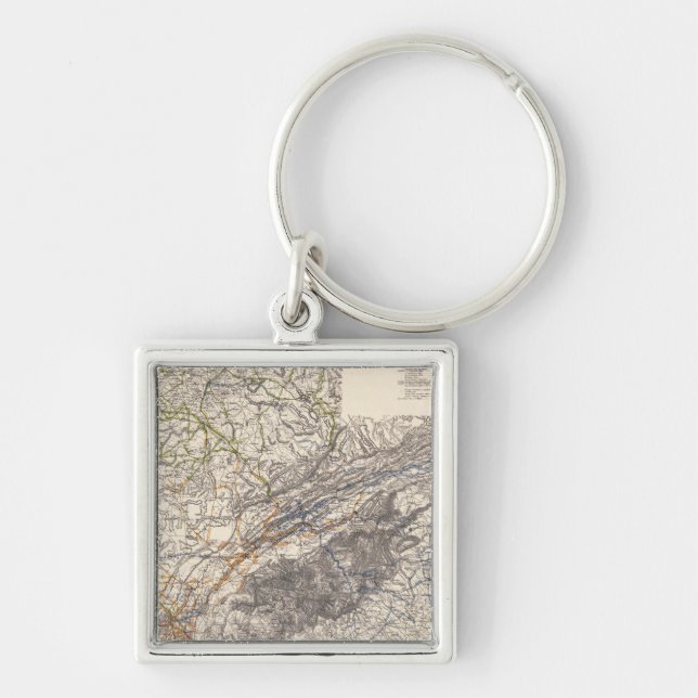 US Military Fyrkantig Silverfärgad Nyckelring (Framsidan)