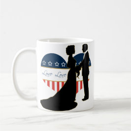 US Military Heart Loving lite Silhouette Mugg