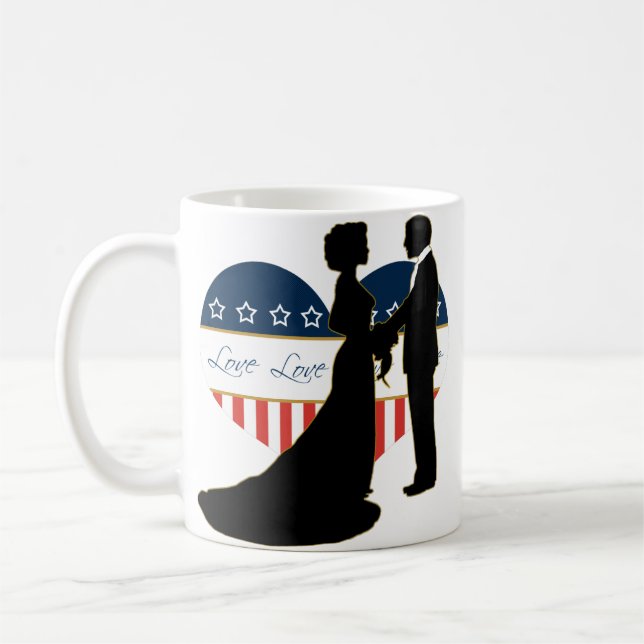 US Military Heart Loving lite Silhouette Mugg (Vänster)