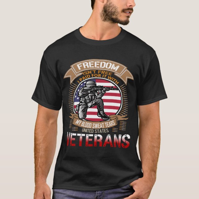 US Military Veteran Hyllnings T-Shirt (Framsida)