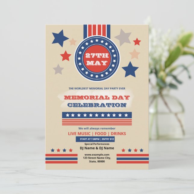 Us minnesdag evenemang flygblad mall (Stående Fram)