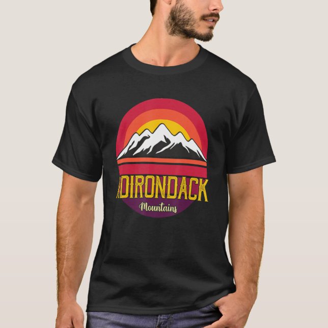 Us Mountain Souvenir Adirondack Travel Park Campin T Shirt (Framsida)