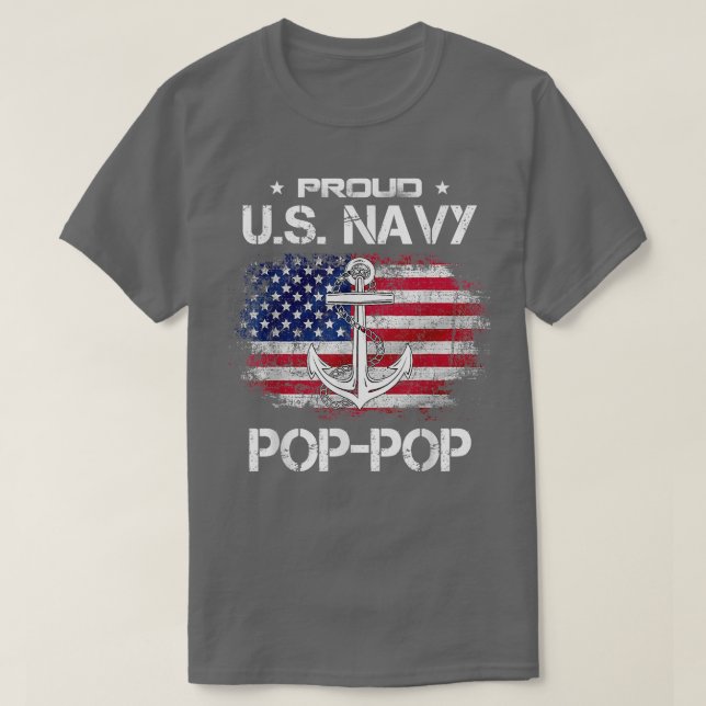 US Na vy Proud PopPop  Proud US Na vy Grandpa Fath T Shirt (Design framsida)
