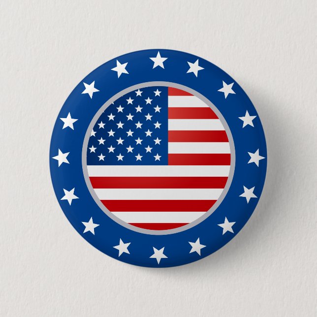 US National Flagga Button Knapp (Framsida)