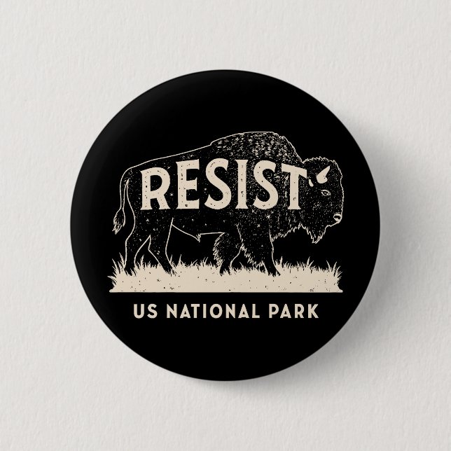 US National Park ResistService Bison Buffalo Knapp (Framsida)