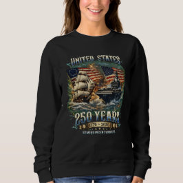 US Navy 250 år 1776-2026 Eagle Ship hangarfartyg T Shirt