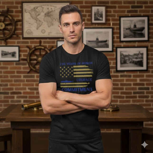 US Navy 250-årsjubileum Ubåt Heders T-Shirt (Skapare uppladdad)