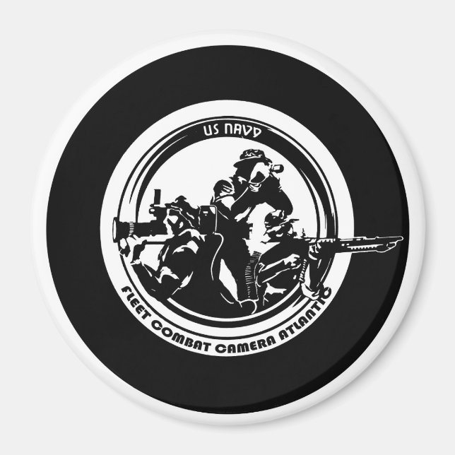 US NAVY COMBAT CAMERA ATLANTIC 4-tums Magnet (Framsidan)