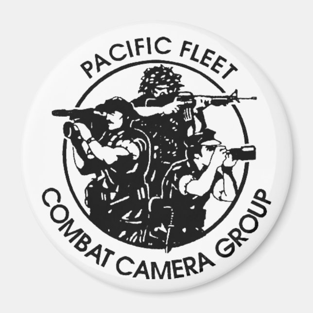 US NAVY COMBAT CAMERA PACIFIC 4-tums Magnet (Framsidan)