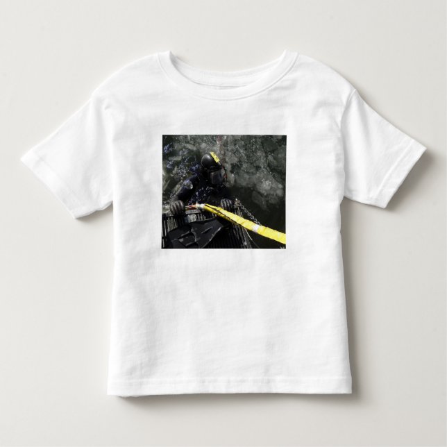 US Navy Diver får redo att starta sin disk T Shirt (Framsida)