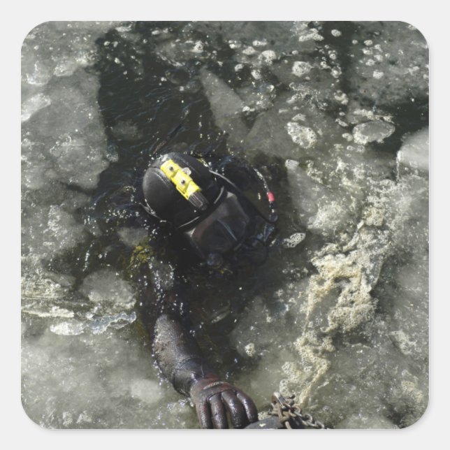 US Navy Diver Fyrkantigt Klistermärke (Framsida)