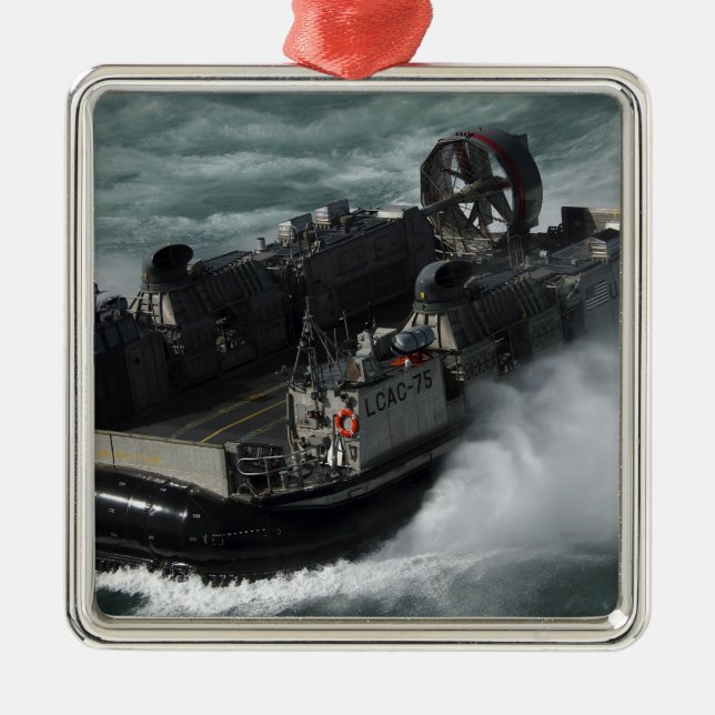 US Navy Landing Craft Luft Cushion Julgransprydnad Metall (Framsidan)