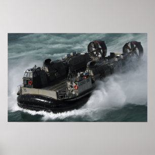 US Navy Landing Craft Luft Cushion Poster