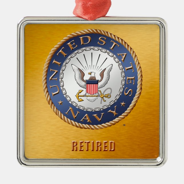 US Navy Redragen keramisk prydnadsföremål Julgransprydnad Metall (Framsidan)