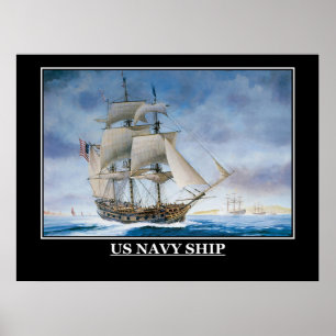 US Navy segelfartyg Vintage affisch
