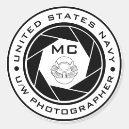 US Navy Underwater Photograf MC SCUBA Sticker Runt Klistermärke