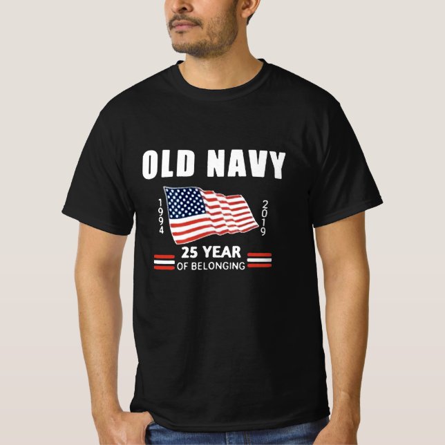 US Navy Veteran Flagga T Shirt (Framsida)