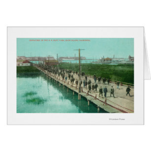 US Navy Yard Workers Off to Work Hälsningskort