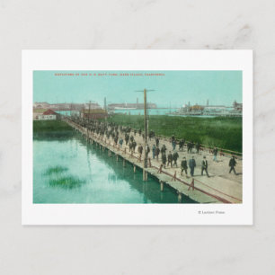 US Navy Yard Workers Off to Work Vykort